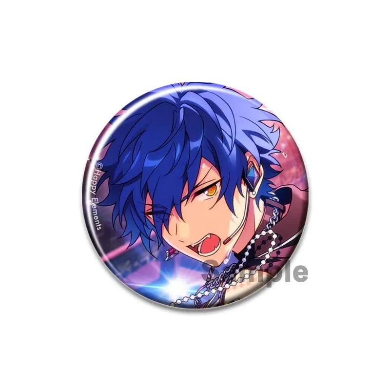 32/44/58mm Ensemble Stars Idol Brooch Round Cartoon Cosplay Badge Akehoshi Yuuki Fushimi Narukami Lapel Pins for Backpack Gift Accessory