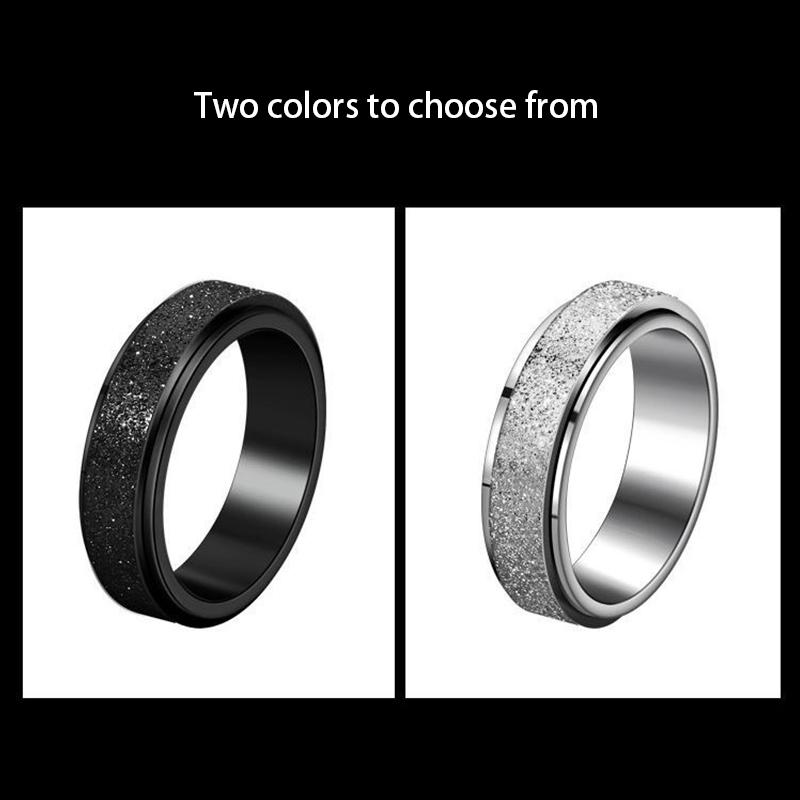 Fashionable Men's and Women's Frosted Ring, Rotatable Titanium Steel Material Ring
