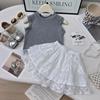 Girls' Korean Style Summer Lace Skirt - Sweet Solid Color CM1181