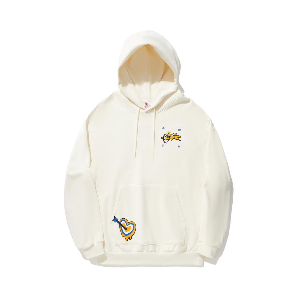 Li Ning X Icecream Collaboration Heartbreaker Series Letter Logo Casual Sports Hoodie Unisex hoodies Off-White AWDU843-1