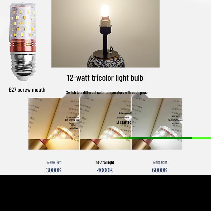 Handcrafted Wabi-sabi Style Ceramic Table Lamp with DIY Glass Vase Lampshade and Night Light Base