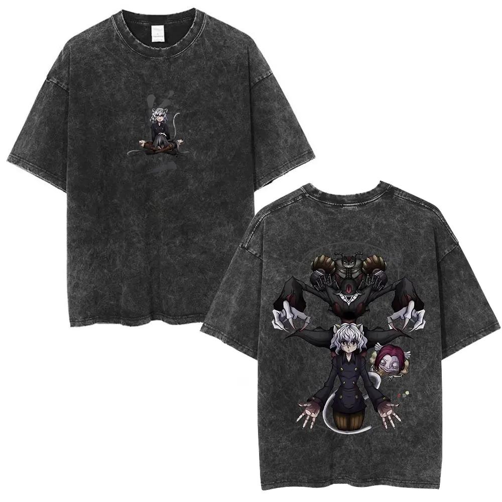 Anime Hunter X Hunter Phantom Troupe Printed Tshirt Mens and Womens Washed Tshirt High Quality Vintage Cotton Tshirt Tops