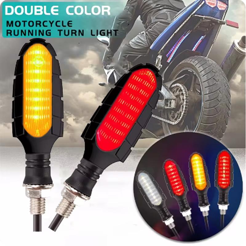 16 LED Motorcycle Turn Signal Lights Waterproof DRL Flasher Motorbike Indicator Blinker Moto Tail Brake Warning Lamp DC 12V