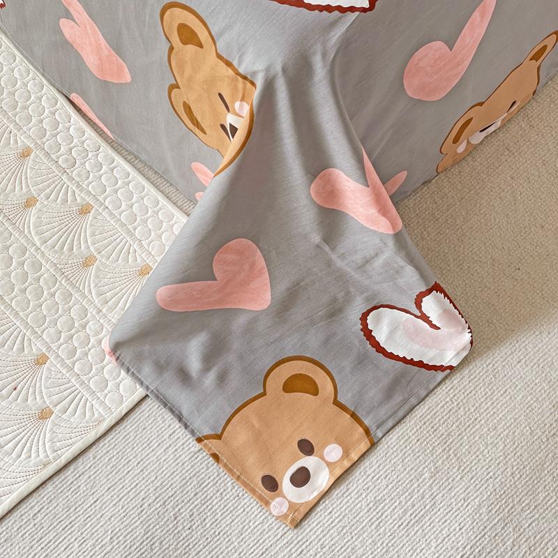 1pc 100% Cotton Bedsheet Cartoon Style Bed Linen Skin-friendly Flat Bed Sheet Adults Kids Sheets Drap De Lit (No Pillowcase)