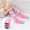 Mittelschlauchsocken für Mädchen im Alter von 3–12 Jahren, gerade Brettsocken, kniehohe lange Socken mit Einhorn-Cartoon, lange Kindersocken