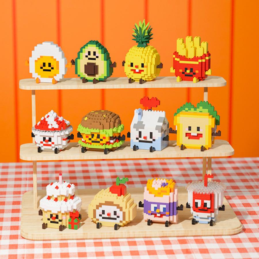 Creative Food Series Micro Bricks Building Blocks Kids Toys Model Educational Toys Kitchen Decoration Gifts MINISO