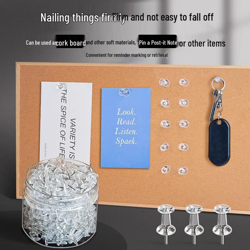Clear Thumbtack Pushpin for Felt and Cork Boards