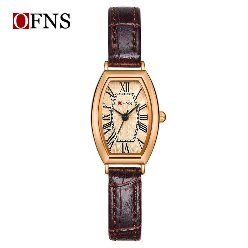 Oufanni Women s Retro Quartz Waterproof Barrel Wristwatch