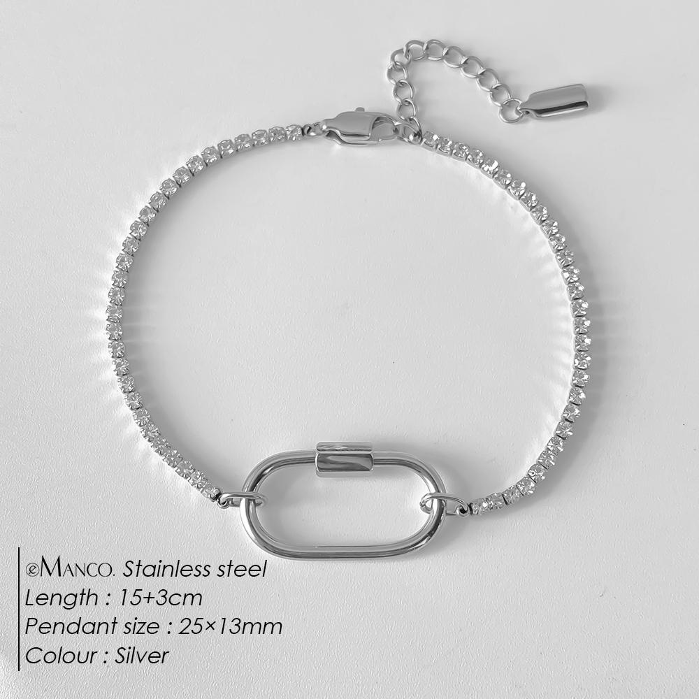 eManco Oval Buckle Heads DIY Chain Pendant Bracelet Stainless Steel Jewelry Design Match Charms Bracelets Women Accessories