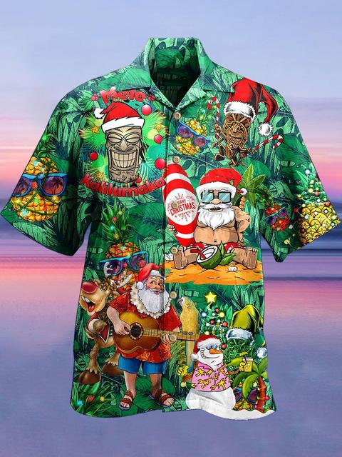 Camisas Hawaianas Transpirables Sueltas con Estampado 3D Modernas Geniales de Moda Tops para Fiesta en la Playa Mangas Cortas Verano para Hombre