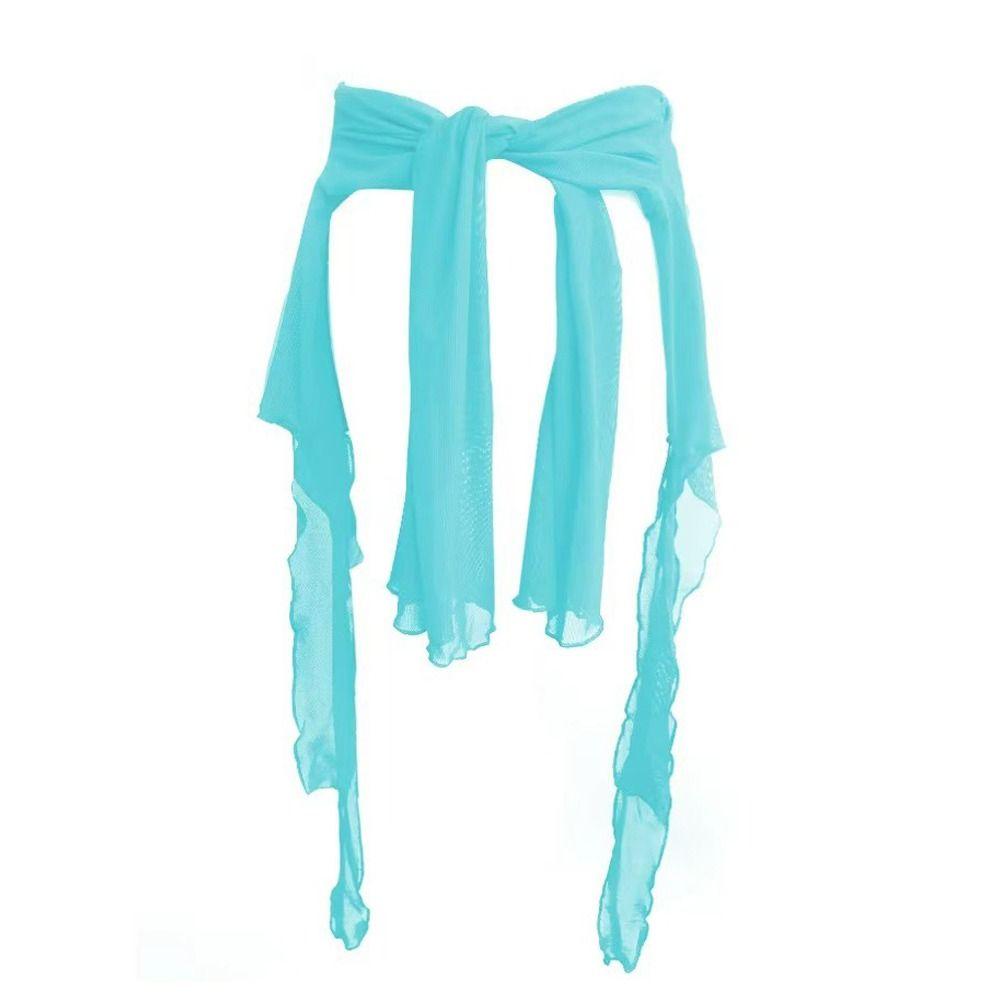See Through Jazz Dance Scarf Streetwear Y2K Belt Jeans Pants Decor Waistband
