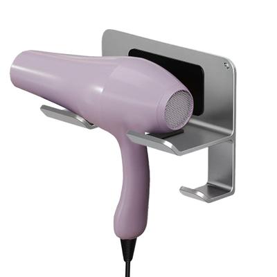 Universal Hair Dryer Stand Wall Mounted Self-adhesive Hairdryer Straightener Rack Blow Dryer Hanger With Wire Storage