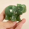 Håndskåret Naturlig Grøn Aventurin Jade Elefant Statue - Lykkebringende Pynt og Dekoration