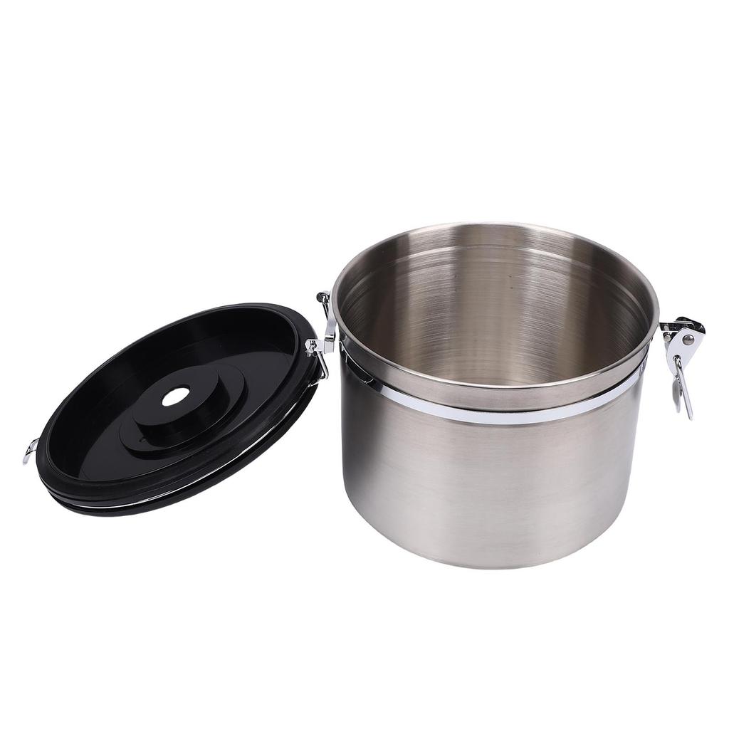 Kaffeebehälter 2,5 l Luftdicht Edelstahl Küchen Lebensmittelaufbewahrungsbehälter mit Deckel Datumstracker Messlöffel für Kaffeesatz