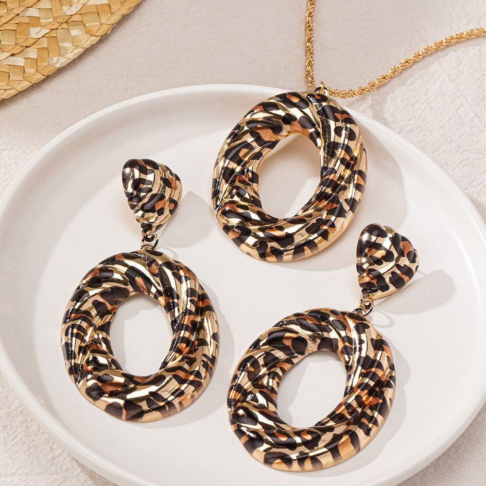 

Exaggerated Necklace Set Geometric Dangle Earring Pendant Drop Earring Girls style E