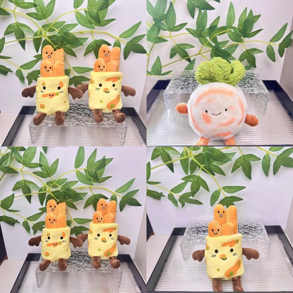 Cute Plush Pancake Food Doll Keychain Soft Pp Cotton Adorable Pendant Accessory