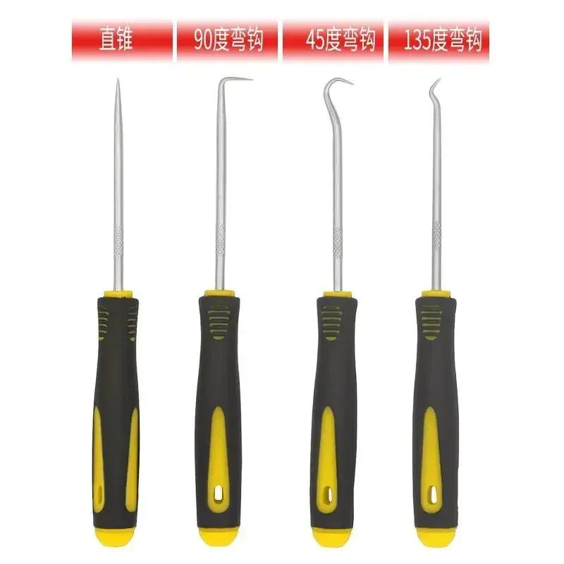 Car oil paint screw driver set, hose removal hook set O-ring painted gasket puller remover pick hook repair tool 160mm 4 pieces