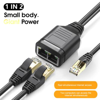 Сетевой разветвитель RJ45 адаптер RJ45 Male 1 To 2 с USB-кабелем питания Разъем Ethernet Interface LAN