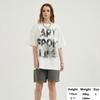 Streetwear Both Sides Letters Graphic T-Shirt Cotton Unisex Tops Tees Summer Short Sleeves T Shirt