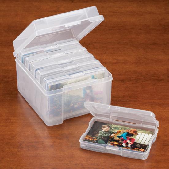 

7 шт. контейнеры для хранения ремесел органайзеры для фото сильная несущая способность компактный размер портативные прозрачные коробки для хранения фото ремесла прозрачный