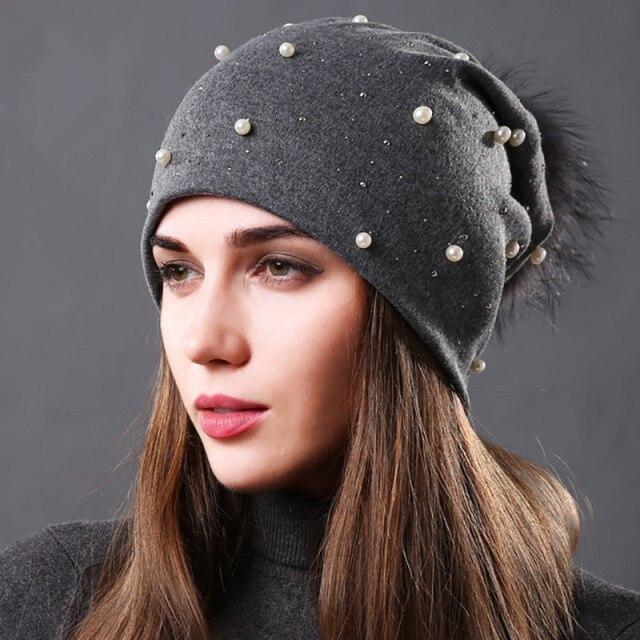 Slouchy Beanie Women Pom Pom Beanie Hat 