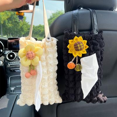 Porta-lenços de carro, Grade Puff montada no encosto do banco, Suspensão no quebra-sol do carro, Bombeamento de lenços multifuncional