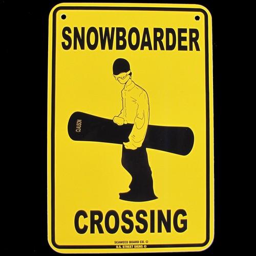 

Metal SNOWBOARDER CROSSING Xing StreetRoad Sign Home WallDoor Snowboard DecorAluminum 20x30cm（7.8x11.8inch）