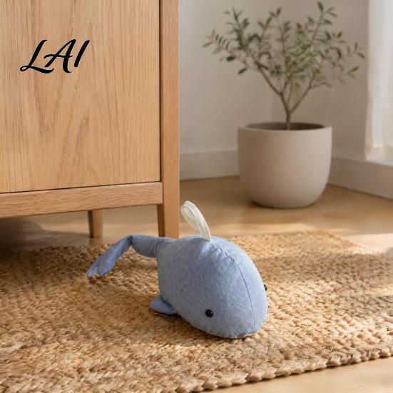 Fabric Door Stopper Sand Filling Weighted Whale Doorstop Plush Sea Animal Decorative Heavy Duty Doorstop Stopper for Home Bedroom Shape