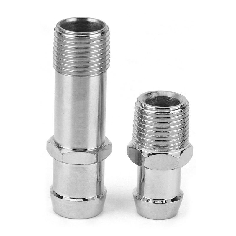 12 Inch Stainless Steel NPT Heater Hose Fittings for Chevy Engines 283 305 307 327 350 383 400 OEM Compatible Design