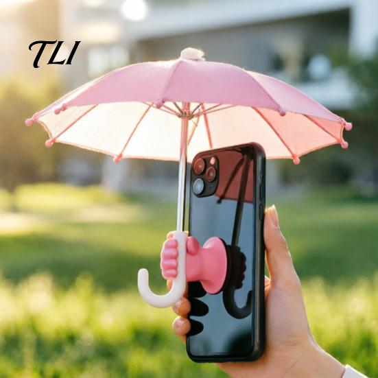 Beach Phone Accessories Umbrella with Suction Cup, UV Protection Mini Cellphone Umbrella, Universal Mobile Holder for Travel Outdoor Sun Shield