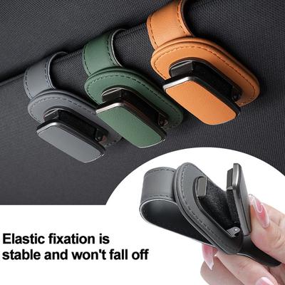 Clip Portaocchiali da Auto Portaocchiali da Sole da Aletta Parasole Pelle Superfibra per Accessori Interni Auto Portaocchiali da Auto