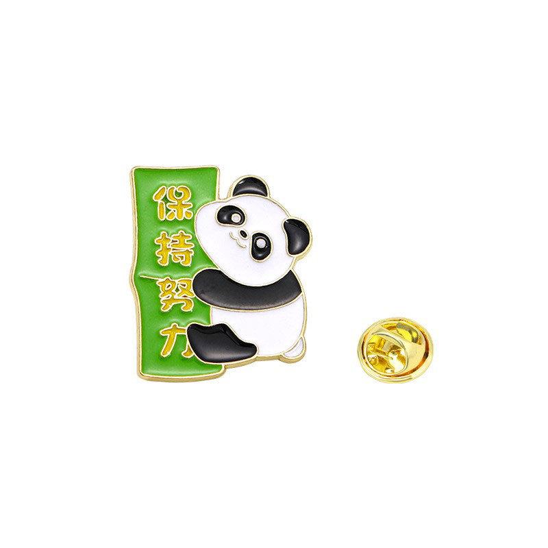 Zinc Alloy Enamel Dropping Brooch, Cute Cartoon Lucky Panda Snake Pattern 2025 Year of the Snake, New Year Festival Decorative Lapel Pin Badge
