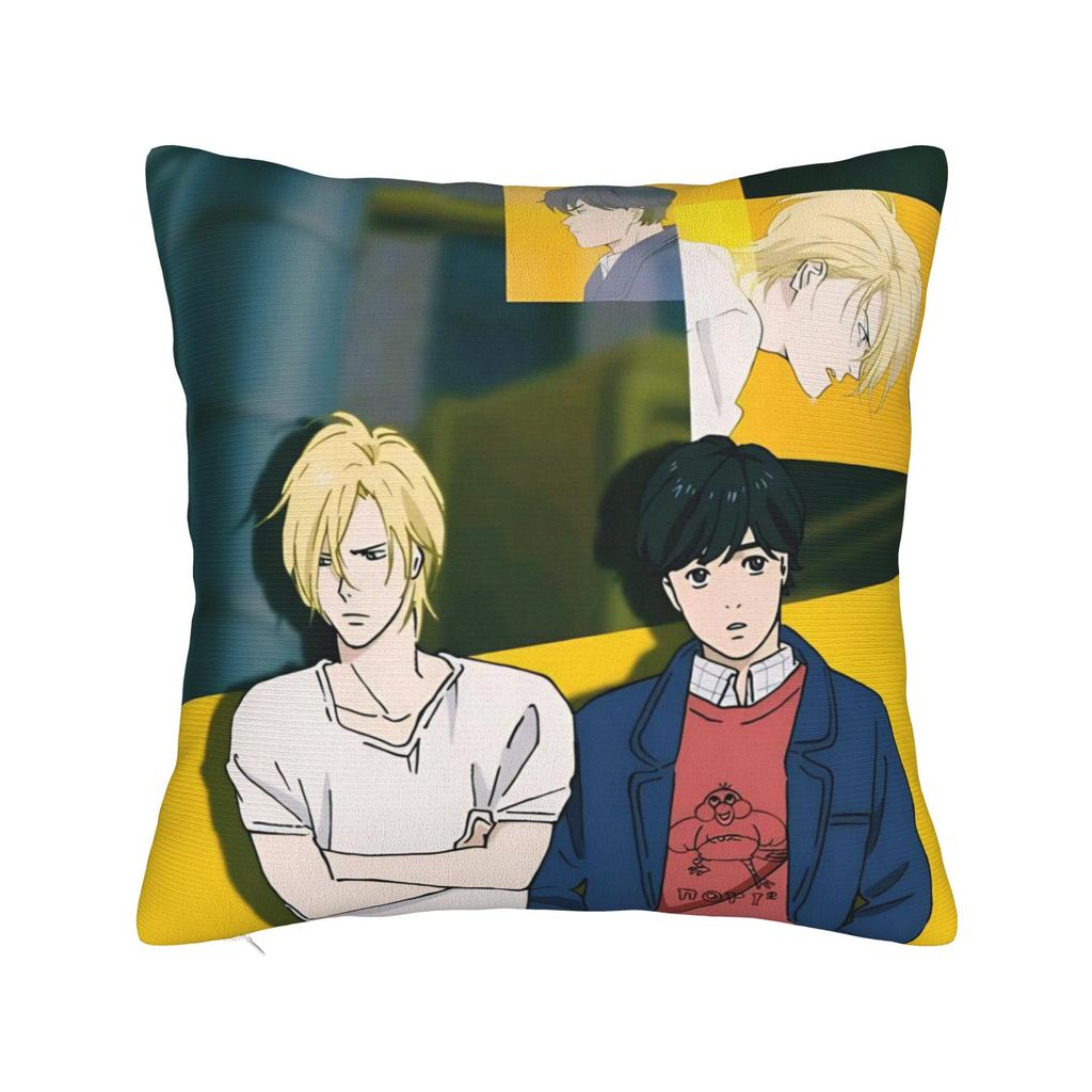 Dekoracyjne Poszewki na Poduszki Banana Fish Akcesoria Anime Poszewka na Poduszkę do Łóżka Pokrowiec na Poduszkę z Zamkiem Błyskawicznym Wielorazowego Użytku