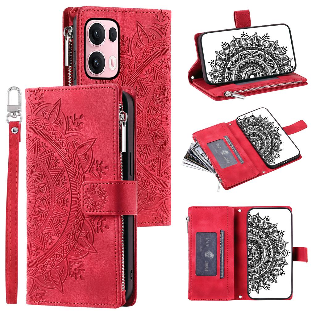 Style 006 For Oppo Reno13 Pro 5G Wallet Case PU Leather Phone Cover Mandala Flower Pattern