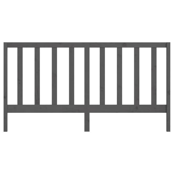 VidaXL Headboard Grey 206x4x100 Cm Solid Pine Wood 817712