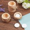 3Pcs Wooden Stump Candle Holder Votive Tealight Candle Stand Rustic Farmhouse Living Room Bathroom Candlestick Decoration Table Centerpiece Ornament
