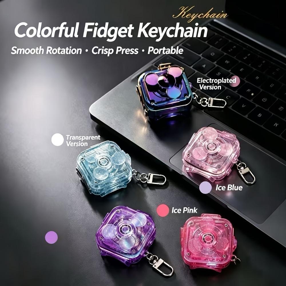 Smooth Rotation Multi-Play Fidget Spinner Keychain Fun Finger Relax Keychain Bag Pendant
