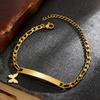 Atoztide Engrave Name Bracelet For Women Mother Kids Stainless Steel Jewelry Heart Adjustable Figaro Chain Personalized Gift