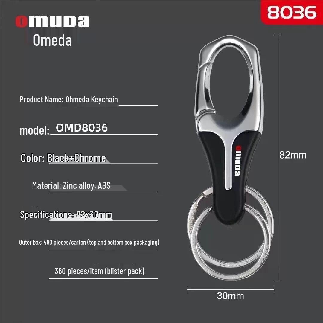 

Omeda Мужской металлический брелок для ключей - Однотонный брелок с двойным кольцом для подвешивания на пояс