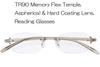 Library Compact Ultra-Lightweight TR90 Frame Two-Point Reading Glasses for Men, +1.50 (Case Included) 4230-15