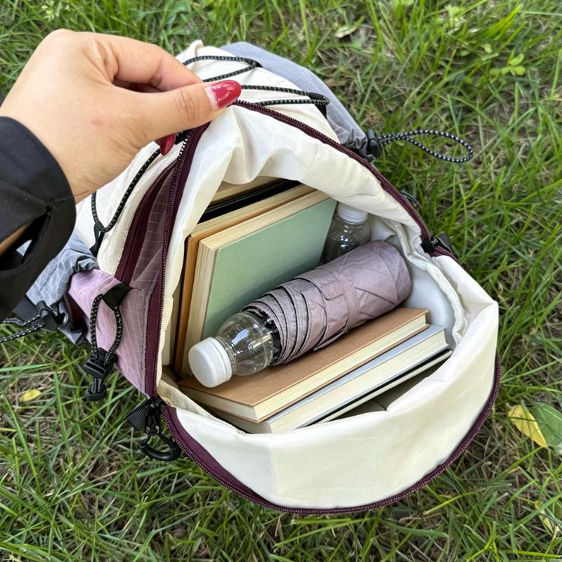 Schoolbag Lime Yellow Rope Bundle Bag Backpack College Student Light Oxygen Refreshing Sense Short-distance Carry-on Outdoor Travel Backpack