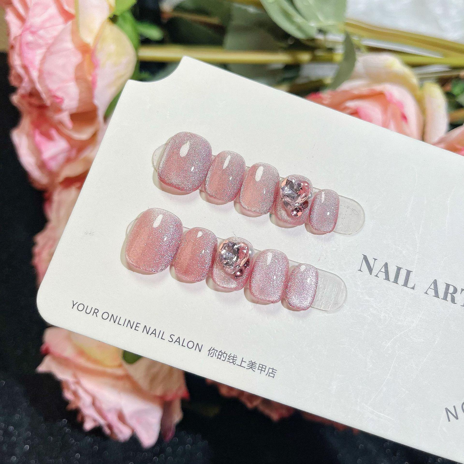 

Ручная работа, носимые типсы для ногтей «кошачий глаз» с леопардовым принтом - Горячий стиль осень/зима Medium