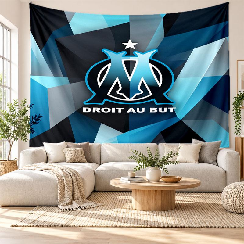 Olympique Lyonnais FC Wall Tapestry, Soft Fabric Wall Hanging, Decorative Backdrop For Bedroom Home Wall Art