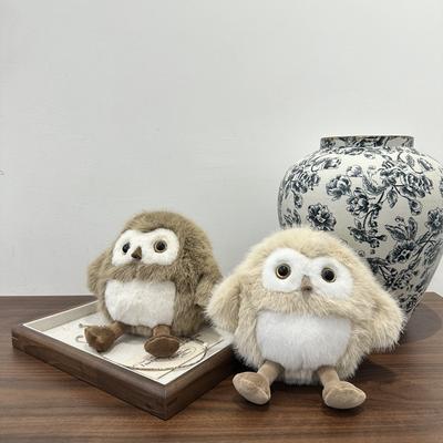 Simulation Mini Owl Exquisite Ornament Doll Home Decor Stuffed Plush Doll  Animal Model Figurine Cute Children Gifts