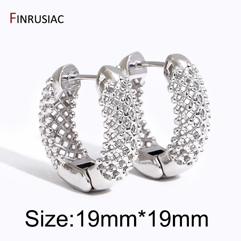 

New Chunky 18K Gold Plated Brass Hoop Earrings For Women Men Circle Round Huggie Earrings Punk Luxury Jewelry Party Gift 1 Pair