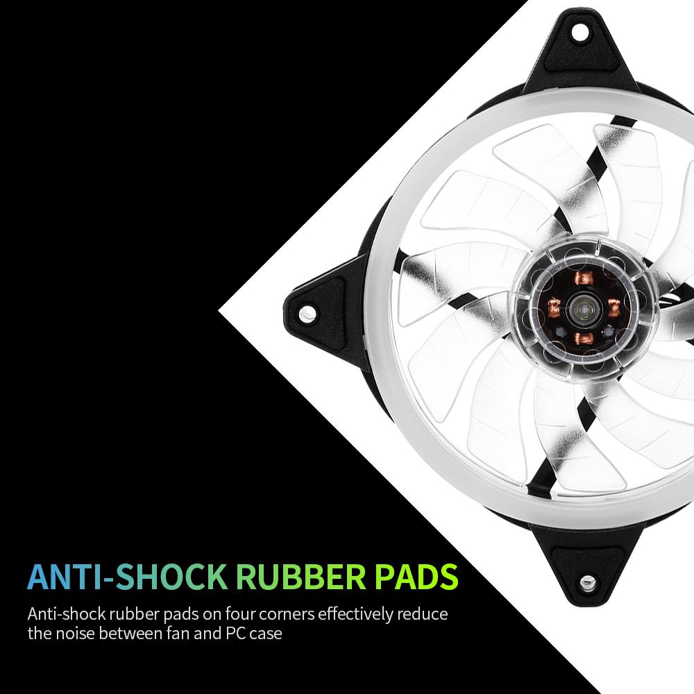 Computer Radiator RGB Fan 12cm RGB Case Cooling Fan Case Cooler Mute Cooling Fan with Non adjustable Colorful RGB Light