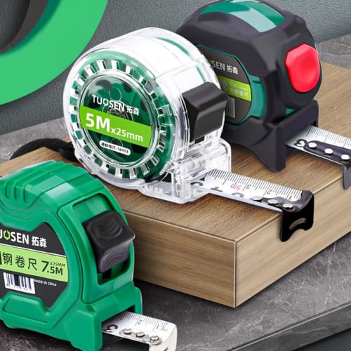 Tape Measure, 5m X 19mm, Zero-Point Adjustment & Magnetic Prongs, Clear, JIS Class 1, for Construction Sites, Lumber, General Surveying, Material Meas