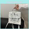 Splicing Sweet Print Design Bow And Lace Decoration Women Casual Bags Shoulder