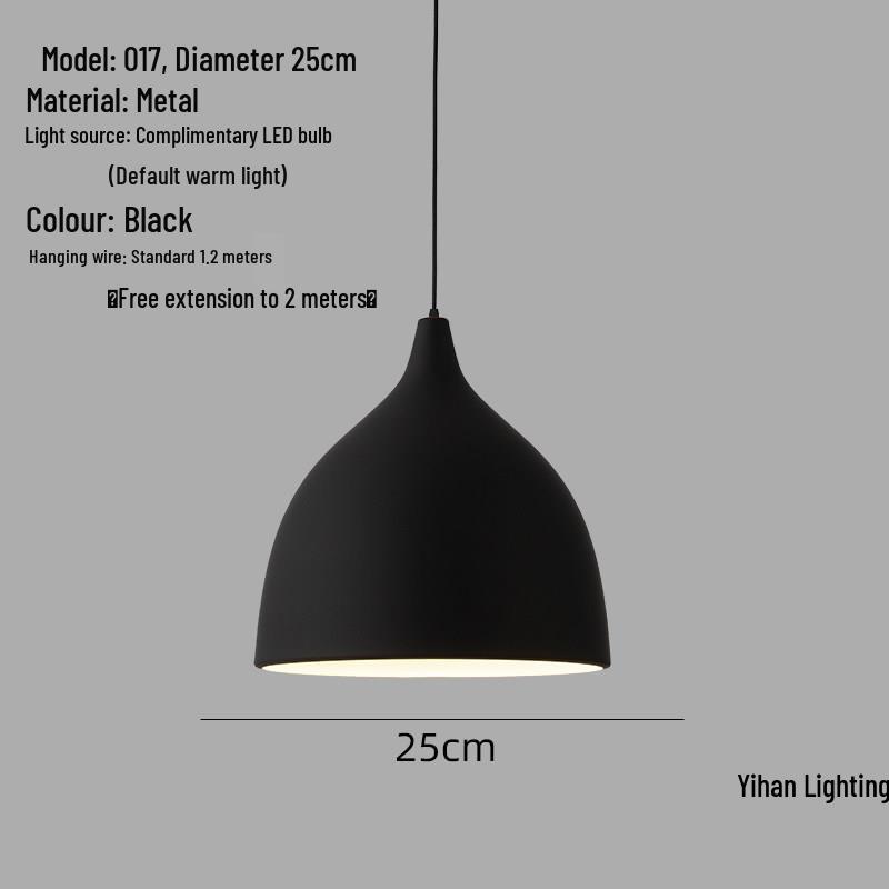 Modern Nordic Single-Head Pendant Light for Hotels, Bars, and Restaurants - Industrial Retro Style Lampshade.