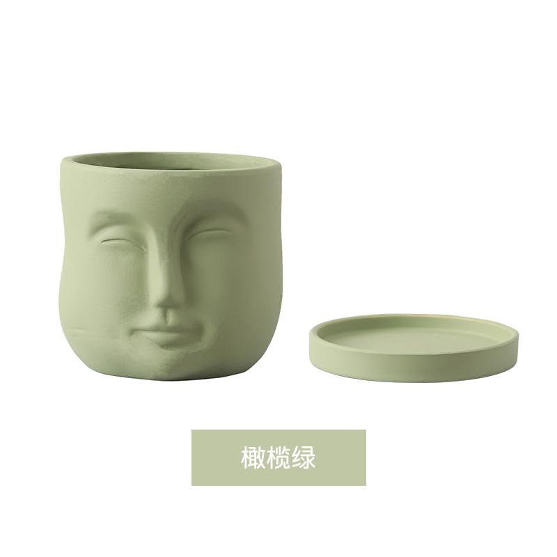 Creative Humanoid Head Ceramic Flower Pot Plant Flower Vase Garden Decoration Special-shaped Irregular Human Head Vase Art Decor